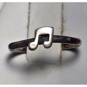Music Note Vintage sterling silver ring sz 6